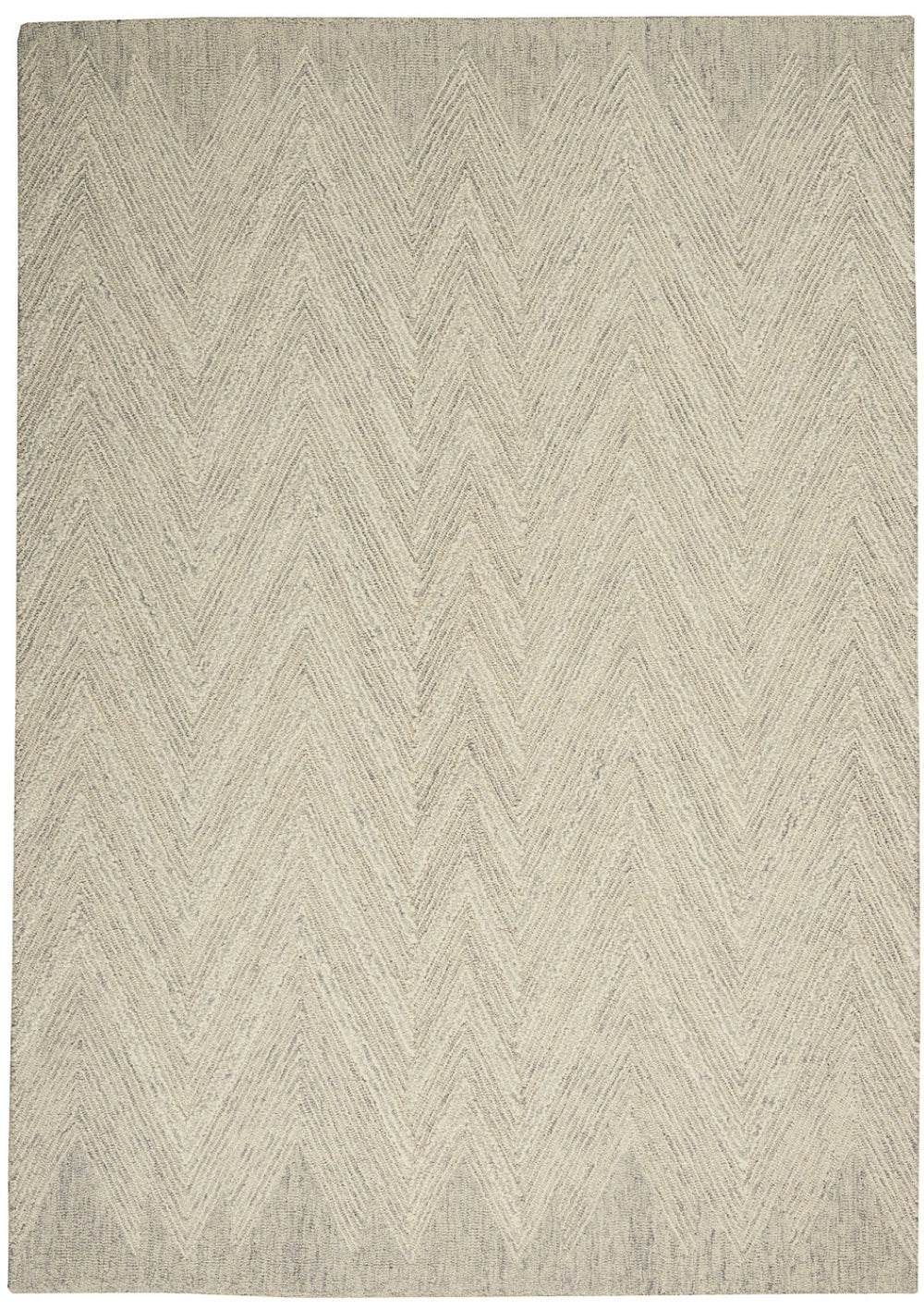 HomeRoots 5' Modern Ivory and Gray Wool Chevron Area Rug – Soft, Stylish Accent for Living Rooms & Bedrooms 5' X 8' 553519