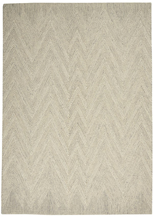 HomeRoots 5' Modern Ivory and Gray Wool Chevron Area Rug – Soft, Stylish Accent for Living Rooms & Bedrooms 5' X 8' 553519