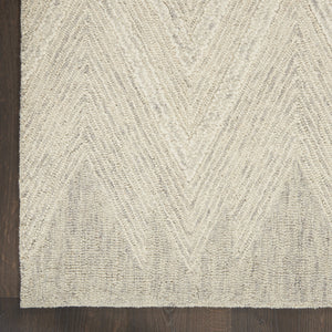 Homeroots 8' Ivory And Gray Wool Chevron Runner Rug  Wool 553520