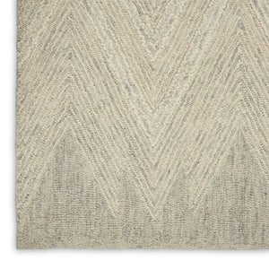 HomeRoots 8' Ivory and Gray Wool Chevron Runner Rug - Modern Style for Hallways, Soft Comfort, and Durability 553520
