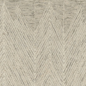 Homeroots 8' Ivory And Gray Wool Chevron Runner Rug  Wool 553520