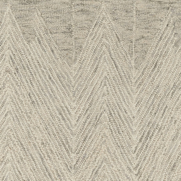Homeroots 8' Ivory And Gray Wool Chevron Runner Rug  Wool 553520