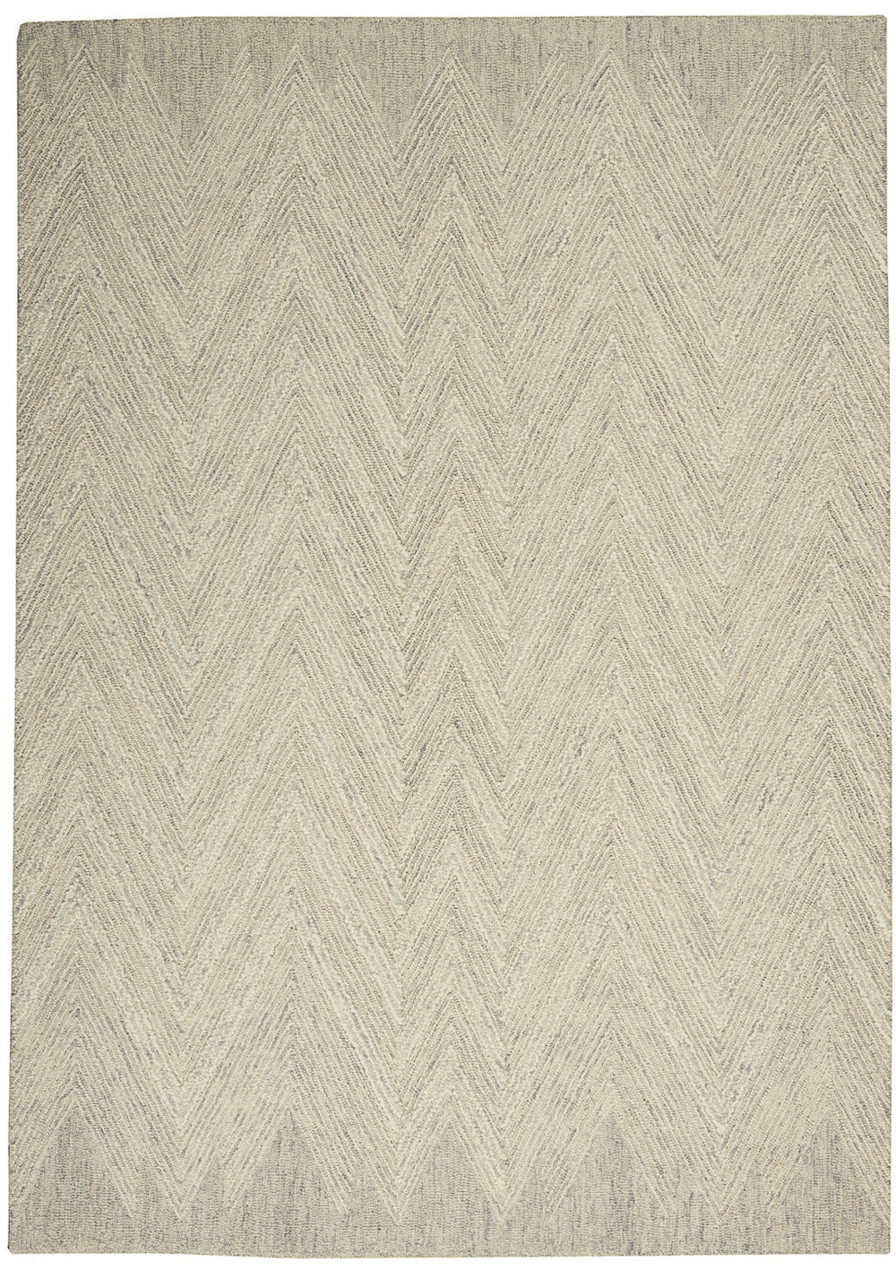 Homeroots 4' X 6' Ivory And Gray Wool Chevron Area Rug  Wool 553521