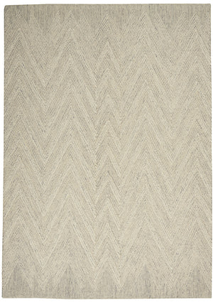 Homeroots 4' X 6' Ivory And Gray Wool Chevron Area Rug  Wool 553521