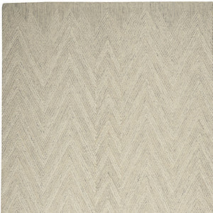 Homeroots 4' X 6' Ivory And Gray Wool Chevron Area Rug  Wool 553521