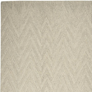 HomeRoots 5' Modern Ivory and Gray Wool Chevron Area Rug – Soft, Stylish Accent for Living Rooms & Bedrooms 4' X 6' 553521