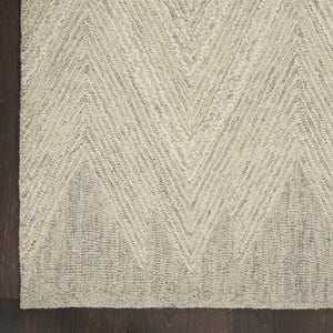 HomeRoots 5' Modern Ivory and Gray Wool Chevron Area Rug – Soft, Stylish Accent for Living Rooms & Bedrooms 4' X 6' 553521