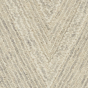 HomeRoots 5' Modern Ivory and Gray Wool Chevron Area Rug – Soft, Stylish Accent for Living Rooms & Bedrooms 4' X 6' 553521