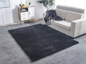 Homeroots 8' X 11' Charcoal Shag Hand Tufted Area Rug  Polyester 553568