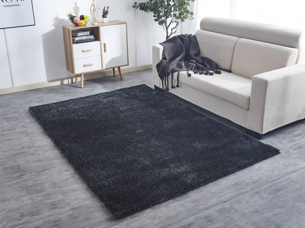 Homeroots 8' X 11' Charcoal Shag Hand Tufted Area Rug  Polyester 553568
