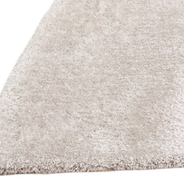 Homeroots 8' X 11' White Shag Hand Tufted Area Rug  Polyester 553578