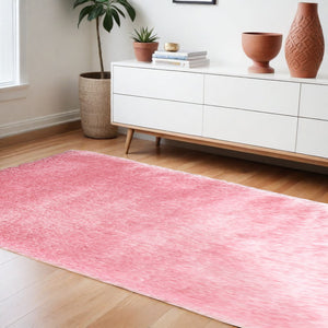 Homeroots 8' X 11' Pink Shag Hand Tufted Area Rug  Polyester 553583