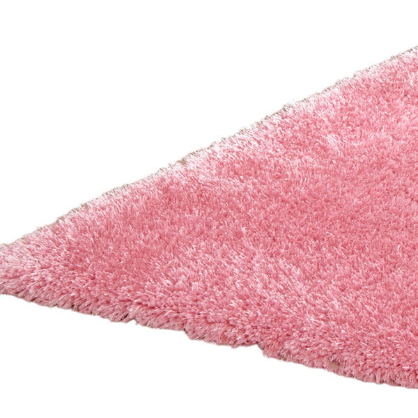Homeroots 8' X 11' Pink Shag Hand Tufted Area Rug  Polyester 553583