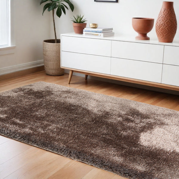 Homeroots 5' X 7' Charcoal Shag Hand Tufted Area Rug  Polyester 553585