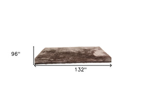 Homeroots 8' X 11' Charcoal Shag Hand Tufted Area Rug  Polyester 553586