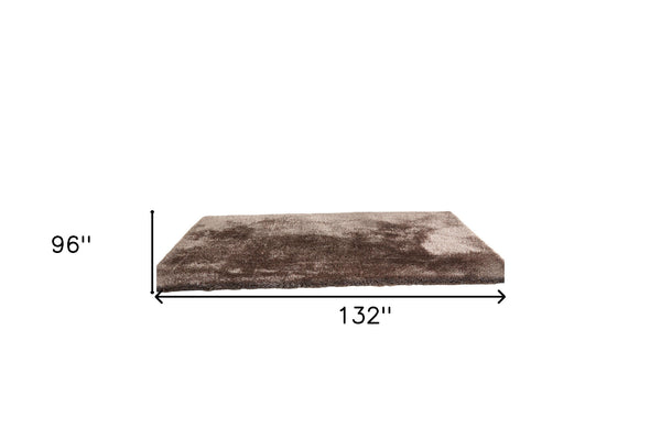 Homeroots 8' X 11' Charcoal Shag Hand Tufted Area Rug  Polyester 553586