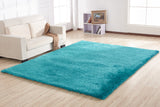 Homeroots 8' X 11' Turquoise Shag Hand Tufted Area Rug  Polyester 553588