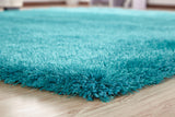 Homeroots 8' X 11' Turquoise Shag Hand Tufted Area Rug  Polyester 553588