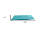 Homeroots 8' X 11' Turquoise Shag Hand Tufted Area Rug  Polyester 553588