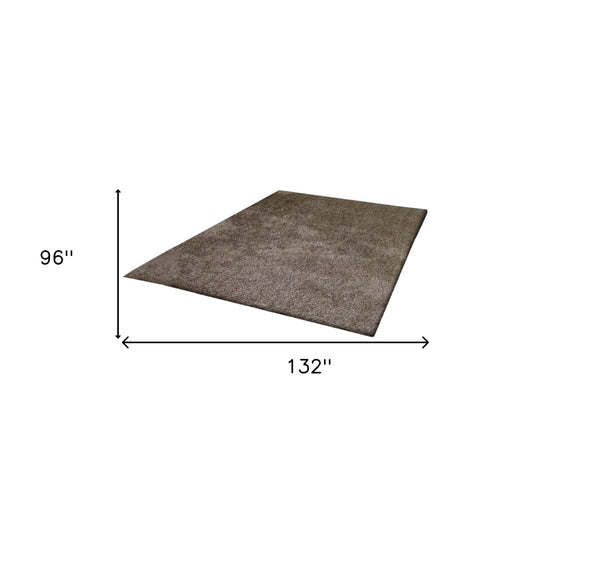 Homeroots 8' X 11' Brown Shag Hand Tufted Area Rug  Polyester 553594