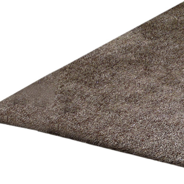 Homeroots 8' X 11' Brown Shag Hand Tufted Area Rug  Polyester 553594