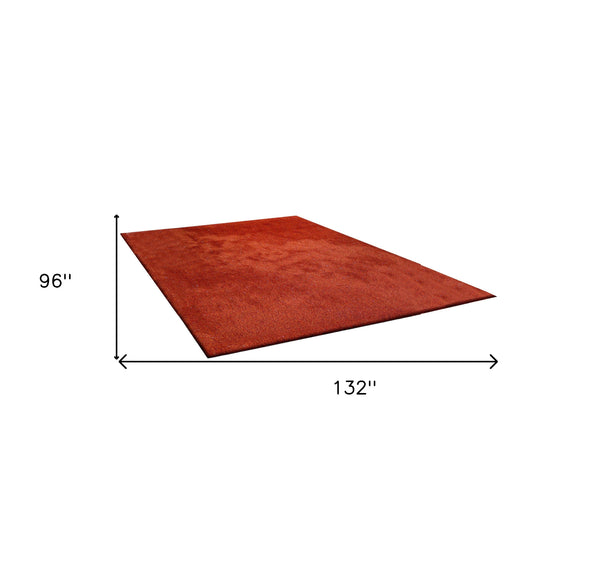 Homeroots 8' X 11' Red Shag Hand Tufted Area Rug  Polyester 553599