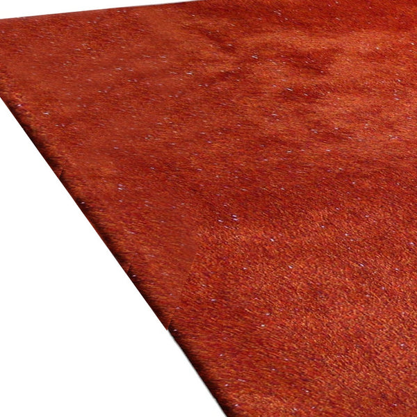 Homeroots 8' X 11' Red Shag Hand Tufted Area Rug  Polyester 553599