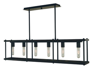 Framburg 6-light Matte Black Industria Island Chandelier - Modern Elegance For Dining & Kitchen Spaces Matte Black Metal 5536 Mblack