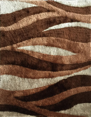 Homeroots 8' X 11' Beige Shag Hand Tufted Area Rug  Polyester 553609