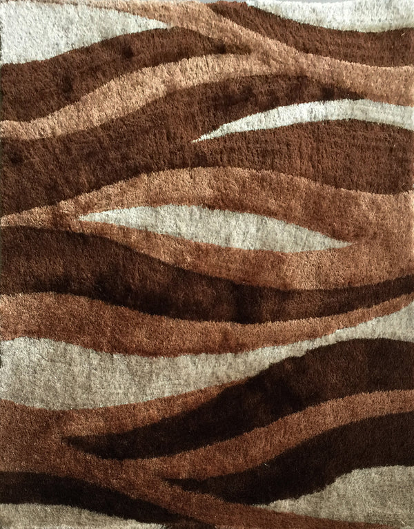 Homeroots 8' X 11' Beige Shag Hand Tufted Area Rug  Polyester 553609