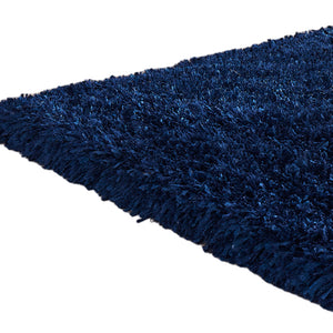 Homeroots 5' X 7' Navy Blue Shag Hand Tufted Area Rug  Polyester 553624