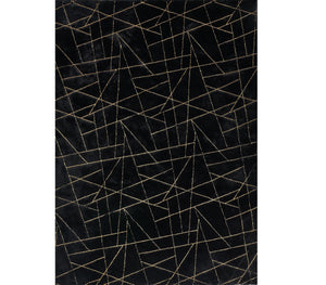 Homeroots 6' X 9' Black And Gold Faux Fur Abstract Shag Non Skid Area Rug  Faux Fur 553637