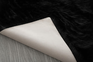 Homeroots 5' X 7' Charcoal Faux Sheepskin Shag Washable Area Rug  Faux Sheepskin 553638