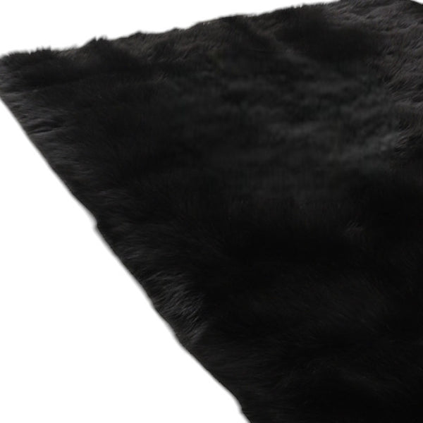 Homeroots 5' X 7' Charcoal Faux Sheepskin Shag Washable Area Rug  Faux Sheepskin 553638