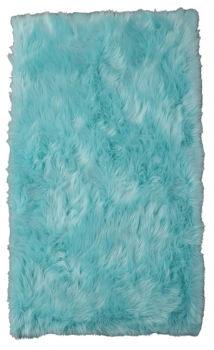 Homeroots 4' X 6' Turquoise Faux Sheepskin Shag Washable Area Rug  Faux Sheepskin 553641