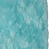 Homeroots 4' X 6' Turquoise Faux Sheepskin Shag Washable Area Rug  Faux Sheepskin 553641