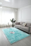 Homeroots 4' X 6' Turquoise Faux Sheepskin Shag Washable Area Rug  Faux Sheepskin 553641