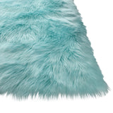 Homeroots 5' X 7' Turquoise Faux Sheepskin Shag Washable Area Rug  Faux Sheepskin 553642