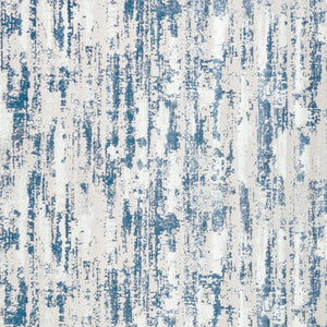 Homeroots 8' X 11' Blue And White Abstract Washable Non Skid Area Rug  Polyester 553652