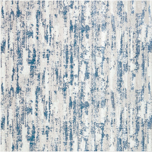 Homeroots 8' X 11' Blue And White Abstract Washable Non Skid Area Rug  Polyester 553652