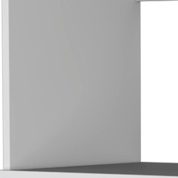 HomeRoots 17" White Wood Pantry Cabinet - Contemporary Storage Solution with 2 Shelves for Any Room Decor 553656