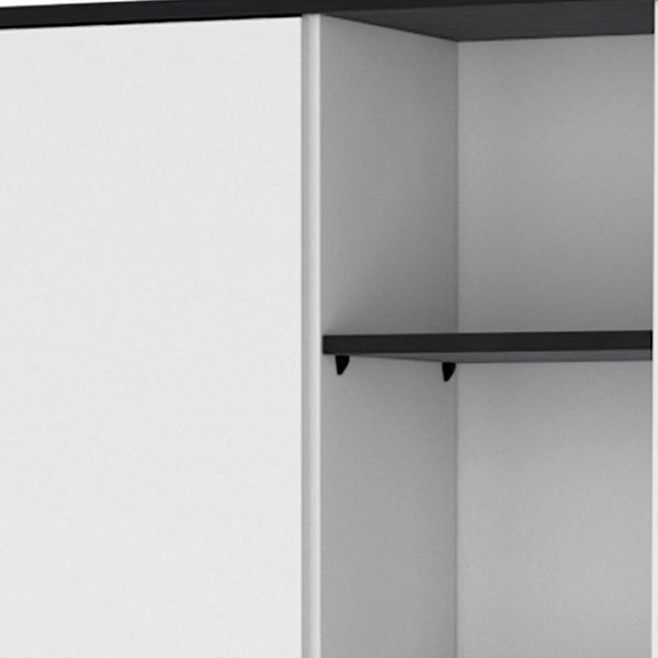 HomeRoots 67" Contemporary Black and White Pantry Cabinet - Stylish Vertical Storage for Any Space! 553659