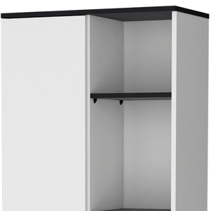 HomeRoots 67" Contemporary Black and White Pantry Cabinet - Stylish Vertical Storage for Any Space! 553659