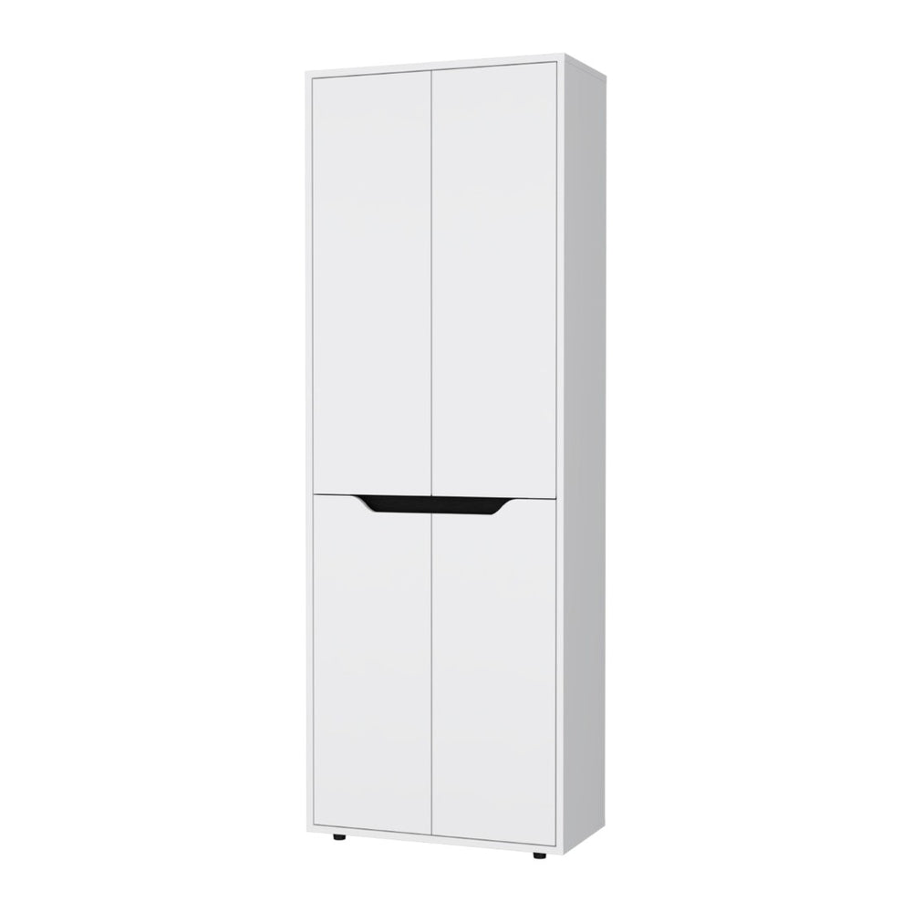 HomeRoots 67" Stylish Black and White Pantry Cabinet - Versatile Storage Solution for Kitchen, Office & More 553661