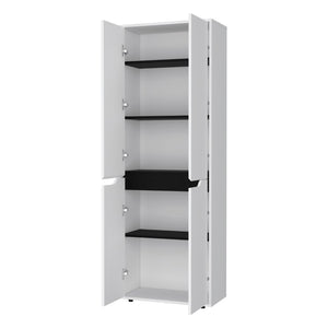 HomeRoots 67" Stylish Black and White Pantry Cabinet - Versatile Storage Solution for Kitchen, Office & More 553661