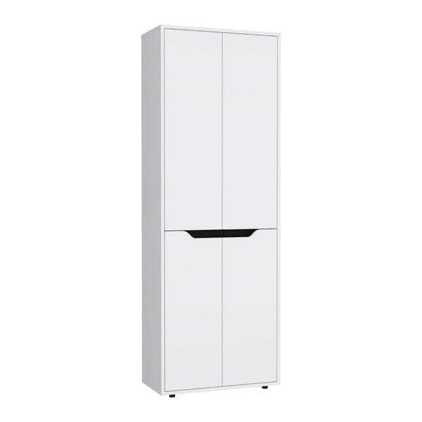 HomeRoots 67" Stylish Black and White Pantry Cabinet - Versatile Storage Solution for Kitchen, Office & More 553661