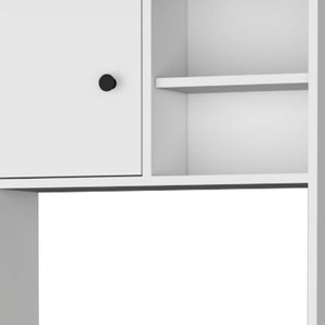 HomeRoots 67" Stylish Black and White Pantry Cabinet with Five Shelves for Modern Kitchen or Home Storage Solutions 553662