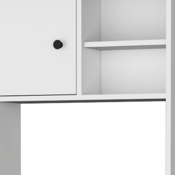 HomeRoots 67" Stylish Black and White Pantry Cabinet with Five Shelves for Modern Kitchen or Home Storage Solutions 553662
