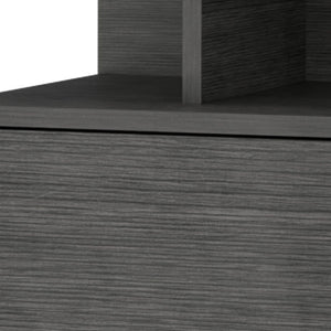 Homeroots 12" Gray One Drawer Faux Wood Floating Nightstand   553686