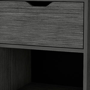 Homeroots 20" Gray One Drawer Faux Wood Nightstand   553687